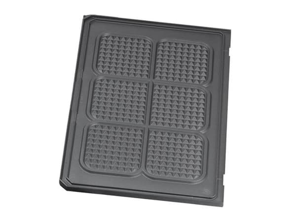 Grillplate under, ribbet/vaffelmønster