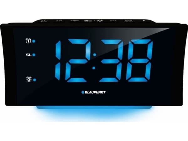 Blaupunkt CR80USB, Digital vekkerklokke, Rektangel, Sort, FM, PLL, 20 kanaler, LED