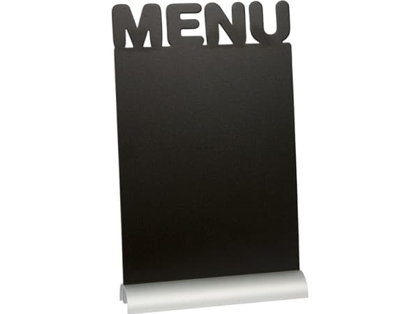 Taulu Securit Menu 21x34x6 cm valkoisella merkintäkynällä ja Alu jalalla,6 kpl/krt