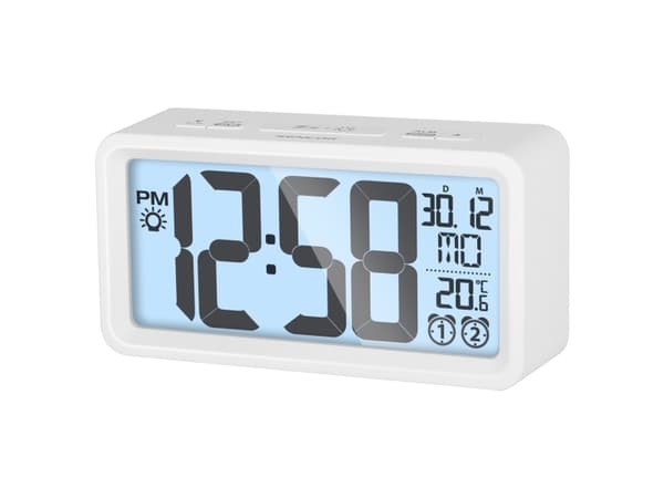 Sencor SDC 2800 W, Digital vekkerklokke, Rektangel, Hvit, 0 - 50 °C, F, °C, Knapper