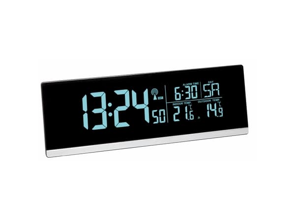 TFA MULTI-COLOR - Alarmklokke - rektangulær - elektronisk - skrivebord - svart