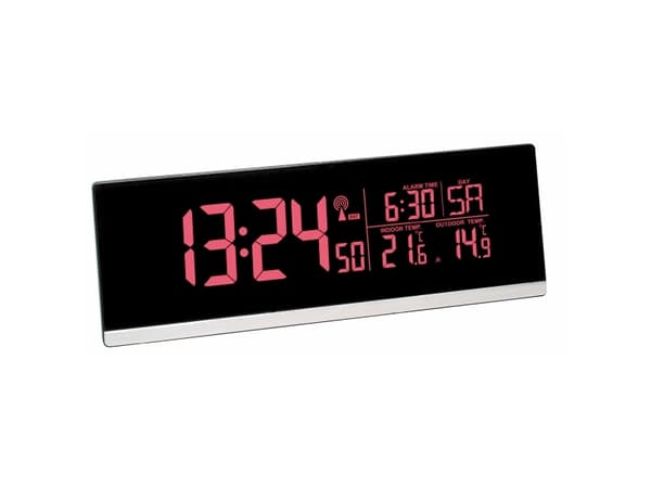 TFA MULTI-COLOR - Alarmklokke - rektangulær - elektronisk - skrivebord - svart