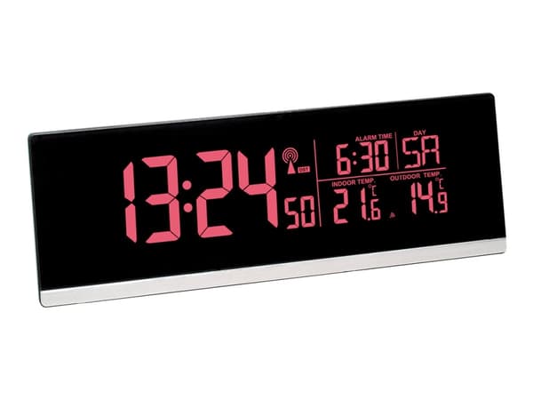 TFA MULTI-COLOR - Alarmklokke - rektangulær - elektronisk - skrivebord - svart