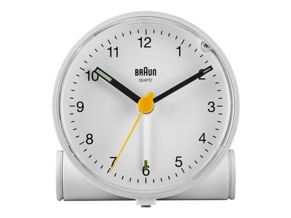 Braun BC01 - Alarmklokke - rund - kvarts - skrivebord - hvit