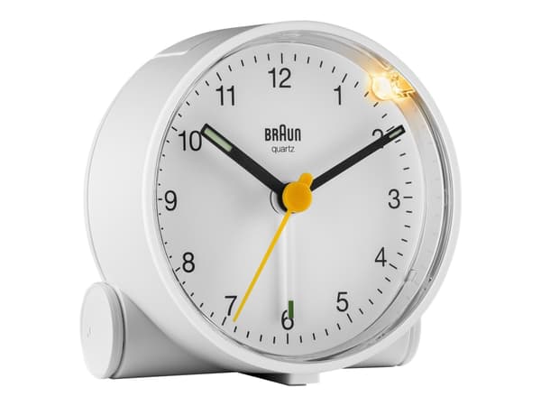 Braun BC01 - Alarmklokke - rund - kvarts - skrivebord - hvit