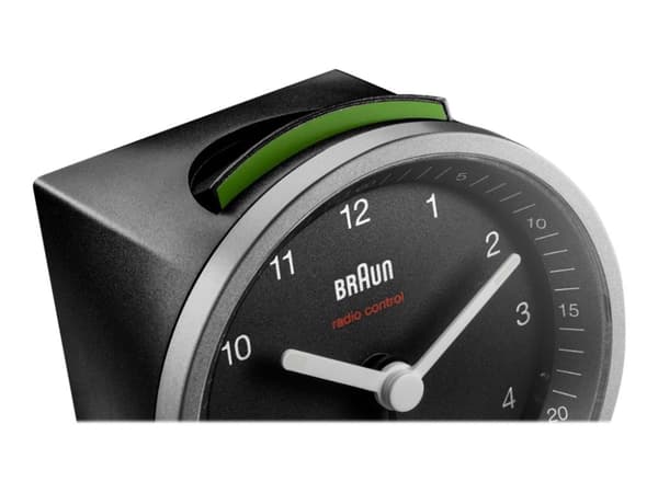 Braun BC07 - Väckarklocka - rund - kvarts - skrivbord - silver/svart