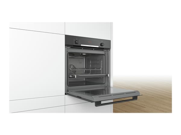 Bosch Serie | 4 HBA534EB0 - Ugn - inbyggd - fördjupning - bredd: 56 cm - djup: 55 cm - höjd: 58.5 cm - med självrengöring - Klass A - svart