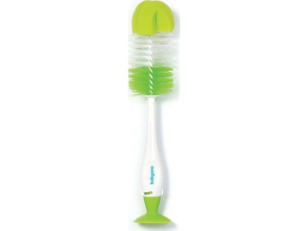 Babyono Self-standing brush for bottles and teats with suction cup and retractable mini brush (728/02)
