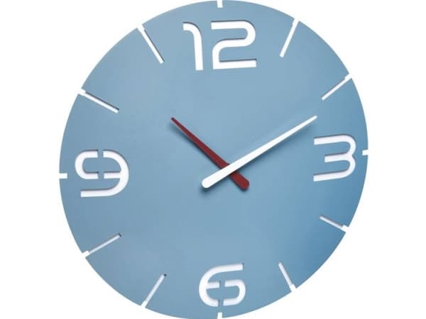 TFA-Dostmann CONTOUR, Vegg, Quartz clock, Rund, Blå, Rød, Hvit, Plast, Barn og voksne