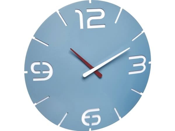 TFA-Dostmann CONTOUR, Vegg, Quartz clock, Rund, Blå, Rød, Hvit, Plast, Barn og voksne