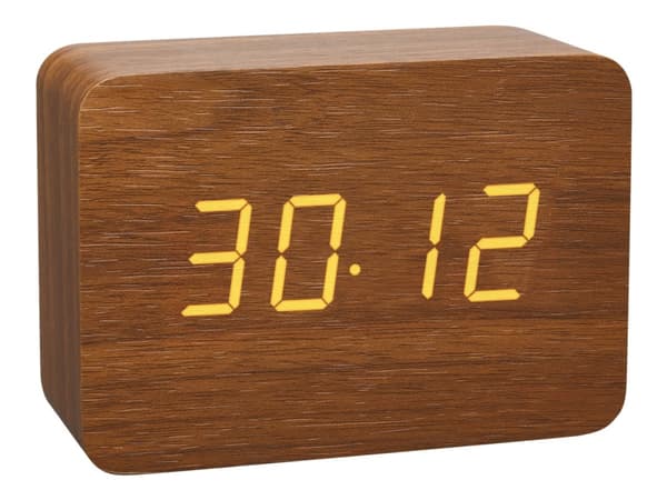 TFA CLOCCO - Väckarklocka - rektangulär - elektronisk - skrivbord - brun
