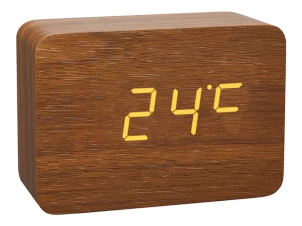 TFA CLOCCO - Väckarklocka - rektangulär - elektronisk - skrivbord - brun