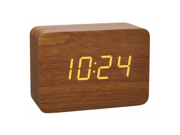 TFA CLOCCO - Väckarklocka - rektangulär - elektronisk - skrivbord - brun