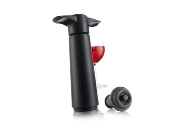 Vacu Vin Viinin tyhjiöpumppu musta + 1 Vacu Vin yleistyhjiötulppa