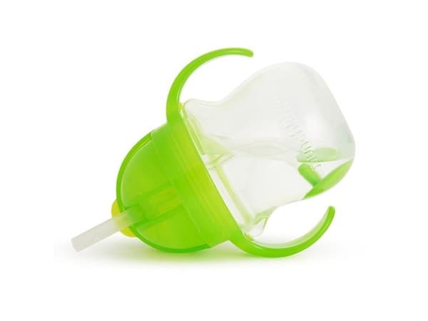 MUNCHKIN drikkeflaske med håndtak og sugerør Click Lock Tips &amp; Sip Straw Cup 207ml 4m+ 011888
