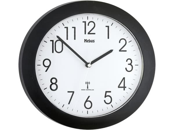 Mebus 52450, Vägg, Digital clock, Rund, Svart, Plast, Modern