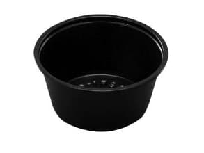 Dressingbæger 90 ml 3 oz Ø74x32 mm PP Sort,10 ps x 250 stk/krt