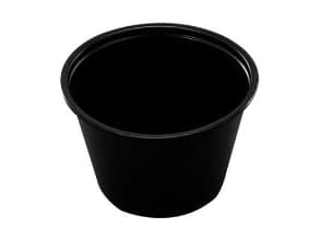 Sidekuppi 110 ml/4 oz Ø74x45 mm PP Musta,10 ps x 250 kpl/krt
