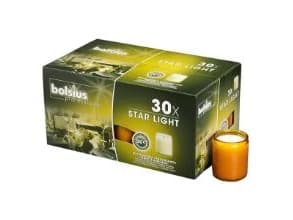 Glaslys Starlight Refill Brændetid 50 timer Ravgul,30 stk/krt