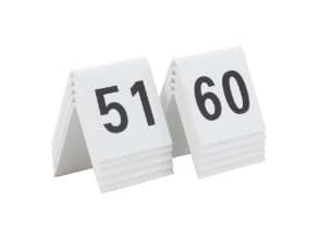 Bordskilt Securit nr 51-60 5x4x5 cm Akryl Hvid,6 ps x 10 stk/pk