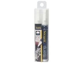 Tuschpen 2 stk Securit medium 2-6 mm Vandfast Hvid,12 pk x 2 stk/krt