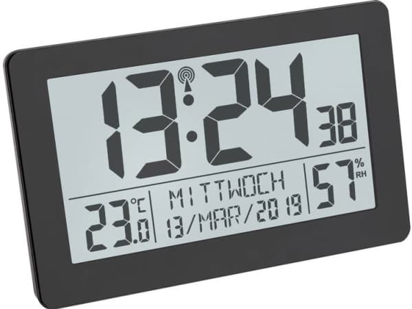 TFA-Dostmann 60.2557.01, Digital vekkerklokke, Rektangel, Sort, Plast, -10 - 50 °C, °C