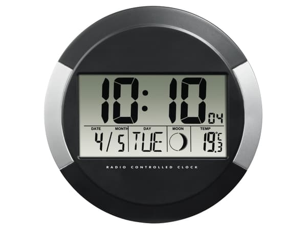 Hama PP-245 - Klokke - elektronisk - skrivebord, veggmonterbar - 24.5 cm - grå, svart