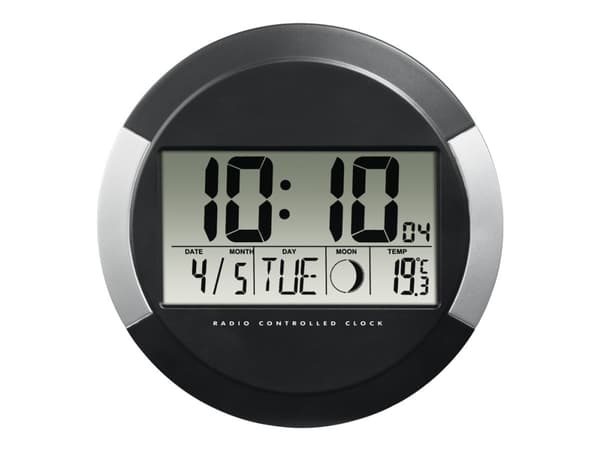 Hama PP-245 - Klokke - elektronisk - skrivebord, veggmonterbar - 24.5 cm - grå, svart