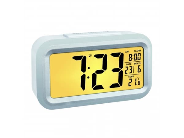 TFA LUMIO PLUS - Alarmklokke - elektronisk - skrivebord - hvit, sølv