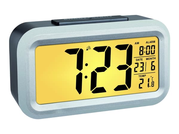 TFA LUMIO PLUS - Alarmklokke - elektronisk - skrivebord - hvit, sølv