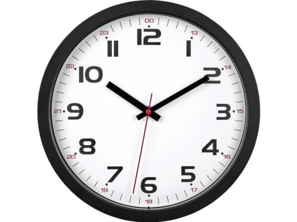 TFA-Dostmann Wanduhr, Vegg, Kvartsklokke, Rund, Sort, Plast, Glass