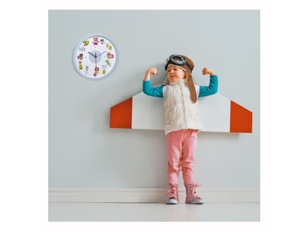 TFA-Dostmann 60.3051, Vegg, Quartz clock, Sirkel, Blå, Grønn, Rosa, Plast, Barn