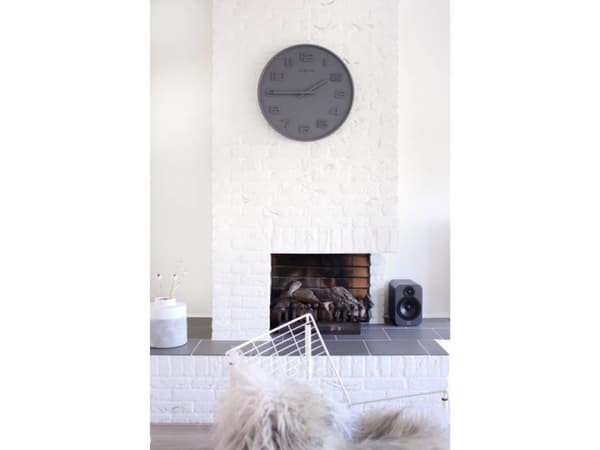 Nextime Wood Wood Big - Klokke - kvarts - veggmonterbar - 52.8 cm - grå