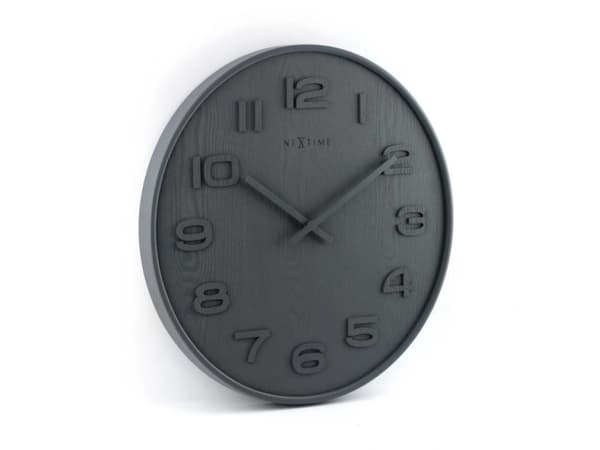 Nextime Wood Wood Big - Klokke - kvarts - veggmonterbar - 52.8 cm - grå