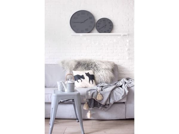 Nextime Wood Wood Big - Klokke - kvarts - veggmonterbar - 52.8 cm - grå