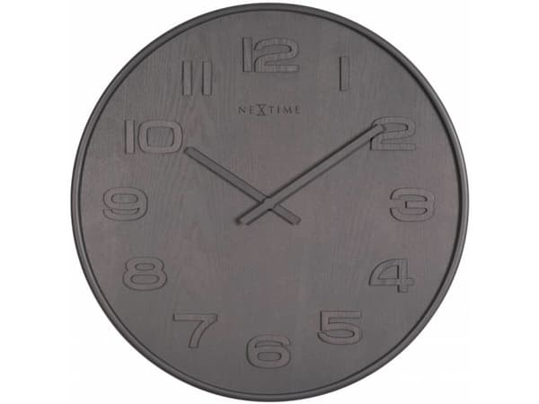 Nextime Wood Wood Big - Klokke - kvarts - veggmonterbar - 52.8 cm - grå
