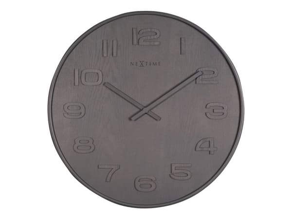 Nextime Wood Wood Medium - Klokke - kvarts - veggmonterbar - 35 cm - grå