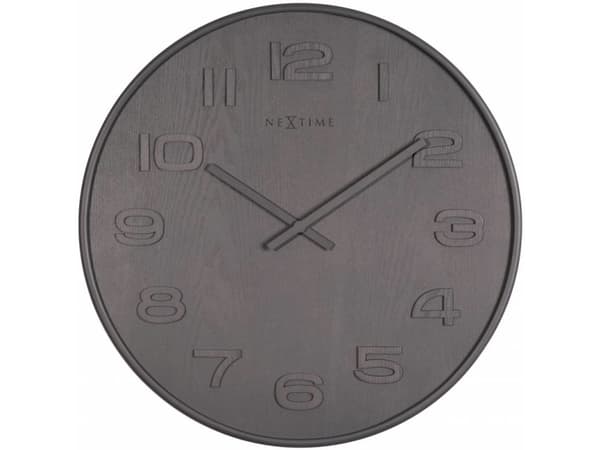 Nextime Wood Wood Medium - Klokke - kvarts - veggmonterbar - 35 cm - grå