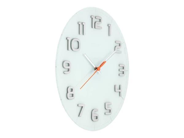 Nextime Classy Large - Klokke - kvarts - veggmonterbar - 50 cm - hvit, sølv