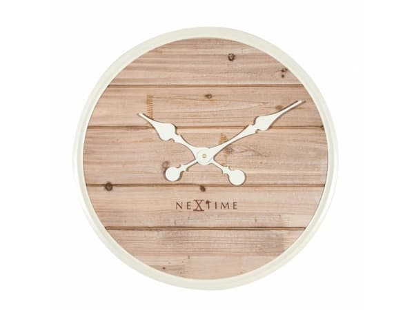 NeXtime 3134WI, Seinä, Quartz clock, Ympyrä, Valkoinen, Puu, Aikuiset