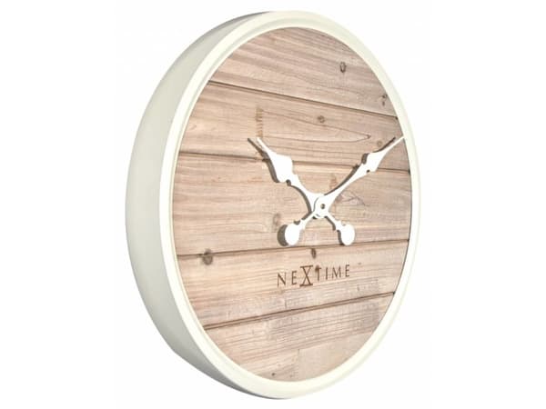 NeXtime 3134WI, Seinä, Quartz clock, Ympyrä, Valkoinen, Puu, Aikuiset