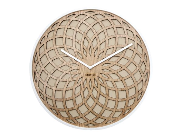 Nextime Sun Big - Klokke - kvarts - veggmonterbar - 50 cm - beige