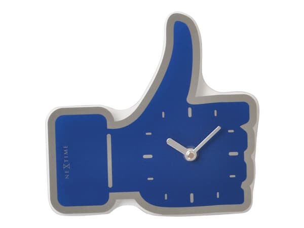 Nextime Mini Thumbs up - Klokke - kvarts - veggmonterbar - 21 x 20.5 cm - Speil