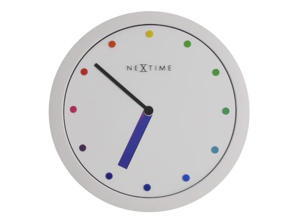 Nextime Colour Change - Klokke - kvarts - veggmonterbar - 28 cm - hvit