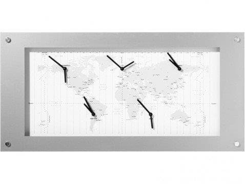 NeXtime Time Zone, Vegg, Rektangel, Hvit, Aluminium, Glass, 900 mm