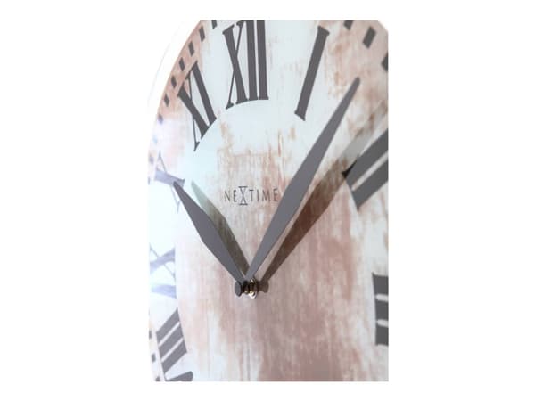 Nextime Romana - Klokke - kvarts - veggmonterbar - 43 cm - gulaktig hvit - ramme: hvit