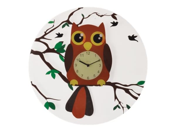Nextime Oohoo - Kello - kvartsikello - seinään kiinnitettävä - 43 cm - ruskea