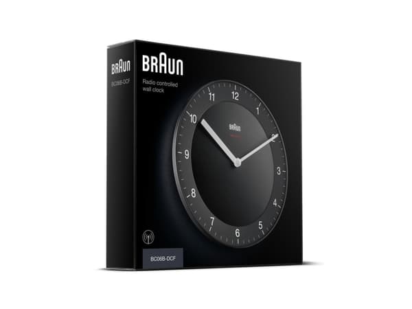 Braun BC06B-DCF, Vägg, Quartz clock, Circel, Svart, Klassisk, AA
