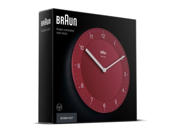 Braun BC06R-DCF, Vägg, Quarts-klocka, Circel, Röd, Klassisk, AA
