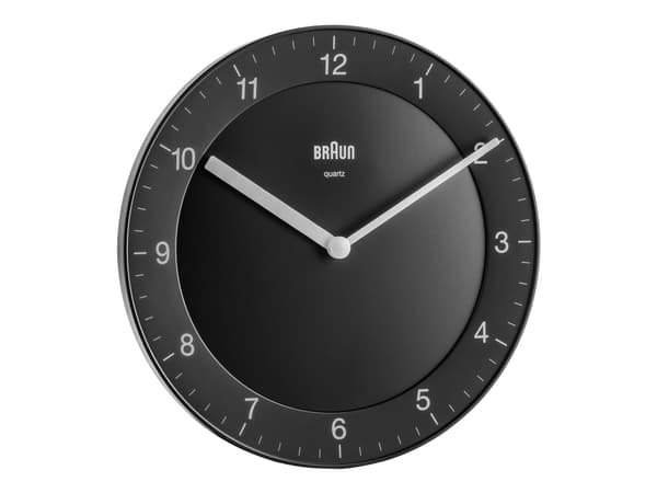 Braun BC 06 B Quarzwanduhr analog schwarz Quartz Sirkel Sort